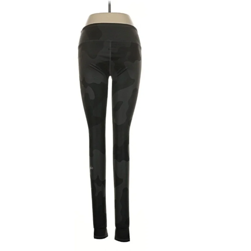 Alo Yoga Dark Camo High Waist Full Length Leggings Women's Small Black Grey